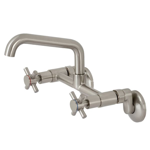 KS423SN Concord Two-Handle Wall-Mount Kitchen Faucet, Brushed Nickel
